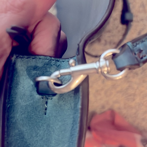 COPY - Tory Burch EUC turquoise colored leather and suede handbag - Picture 3 of 6